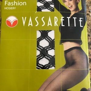 Vasarette chain link long black pantyhose tights